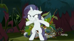 Size: 1651x919 | Tagged: safe, derpibooru import, screencap, mean rarity, pony, unicorn, the mean 6, angry, clone, female, greedity, hoard, lead, mare, rock, solo, stick