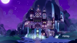 Size: 1920x1080 | Tagged: safe, derpibooru import, screencap, a matter of principals, architecture, beautiful, moon, night, no pony, scenery, school of friendship