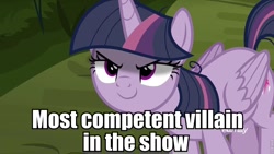 Size: 960x540 | Tagged: safe, derpibooru import, edit, edited screencap, screencap, mean twilight sparkle, alicorn, pony, the mean 6, clone, discovery family logo, female, image macro, mare, meme, solo