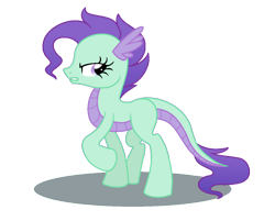 Size: 1082x872 | Tagged: safe, artist:lieutenantkyohei, derpibooru import, oc, oc:jade fires, dracony, hybrid, female, interspecies offspring, offspring, parent:rarity, parent:spike, parents:sparity, simple background, solo, transparent background