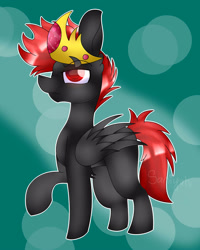 Size: 2000x2500 | Tagged: safe, artist:tomboygirl45, oc, oc only, oc:night storm, pegasus, pony, crown, high res, jewelry, male, raised hoof, regalia, solo, stallion