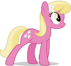 Size: 7000x6540 | Tagged: safe, artist:luckreza8, derpibooru import, lily, lily valley, earth pony, pony, marks for effort, absurd resolution, background pony, female, flower, flower in hair, mare, simple background, smiling, solo, transparent background, vector