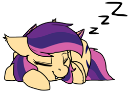 Size: 1708x1229 | Tagged: safe, artist:neoncel, derpibooru exclusive, derpibooru import, oc, oc only, oc:violet crescent, bat pony, pony, bat pony oc, ear fluff, eyes closed, fangs, female, mare, simple background, solo, transparent background, zzz