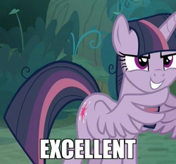 Size: 771x720 | Tagged: safe, derpibooru import, edit, edited screencap, screencap, mean twilight sparkle, alicorn, the mean 6, clone, cropped, dialogue, excellent, female, gendo pose, meme, mr. burns, solo, the simpsons