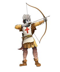 Size: 5000x6000 | Tagged: safe, artist:zeronitroman, derpibooru import, oc, oc only, anthro, absurd resolution, armor, arrow, bow (weapon), helmet, simple background, solo, transparent background