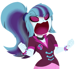 Size: 1200x1100 | Tagged: safe, artist:7los7, derpibooru import, sonata dusk, equestria girls, rainbow rocks, aggressive retsuko, aggretsuko, angry, anime, choker, clothes, crossover, female, netflix, open mouth, ponytail, rage, sanrio, simple background, skirt, solo, spiked wristband, transparent background, wristband