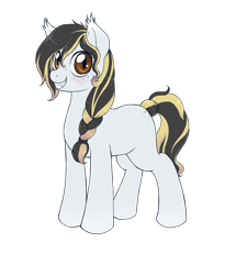 Size: 1500x1833 | Tagged: safe, artist:evomanaphy, derpibooru import, oc, oc only, oc:sunflower seed, bat pony, pony, bat pony oc, blushing, fangs, female, filly, freckles, looking at you, offspring, parent:oc:evo, parent:oc:metal tune, parents:evune, parents:oc x oc, simple background, smiling, solo, transparent background