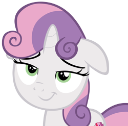 Size: 3204x3162 | Tagged: safe, artist:frownfactory, sweetie belle, pony, unicorn, hard to say anything, .svg available, bedroom eyes, cutie mark, female, filly, floppy ears, green eyes, lidded eyes, simple background, smiling, solo, svg, the cmc's cutie marks, transparent background, vector