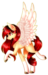 Size: 1783x2767 | Tagged: safe, artist:enghelkitten, oc, oc only, oc:yeri, pegasus, pony, colored wings, female, mare, raised hoof, raised leg, simple background, solo, transparent background