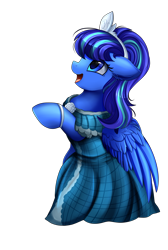 Size: 2008x2983 | Tagged: safe, artist:pridark, derpibooru import, oc, oc only, oc:seaside, pegasus, pony, bipedal, clothes, dress, female, mare, open mouth, open smile, simple background, smiling, solo, transparent background, ych result