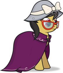 Size: 1646x1906 | Tagged: safe, artist:biel56789, derpibooru exclusive, a.k. yearling, daring do, pony, alternate hairstyle, clothes, glasses, hat, simple background, solo, transparent background, vector