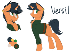 Size: 1836x1326 | Tagged: safe, artist:beardie, artist:bluebrush09, oc, oc only, oc:versil, pony, unicorn, pirate