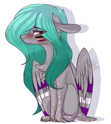 Size: 927x1038 | Tagged: safe, artist:sweetmelon556, derpibooru import, oc, oc:dellie, pegasus, pony, asexual, asexual pride flag, female, mare, pride, simple background, sitting, solo, transparent background