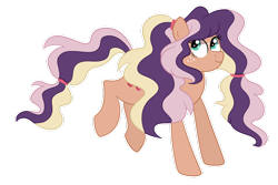 Size: 1024x684 | Tagged: safe, artist:ashidaii, derpibooru import, oc, oc:rubinette, earth pony, pony, female, magical lesbian spawn, mare, offspring, parent:applejack, parent:rarity, parents:rarijack, simple background, solo, transparent background