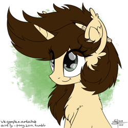 Size: 4200x4200 | Tagged: safe, artist:airfly-pony, derpibooru exclusive, derpibooru import, oc, oc only, oc:nastich karandasheva, pony, unicorn, absurd resolution, chest fluff, cute, ear fluff, looking up, pencil, ponified, rcf community, smiling, solo