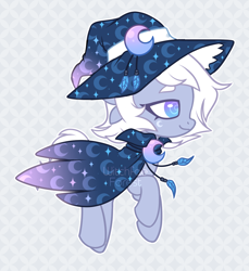 Size: 1100x1200 | Tagged: safe, artist:hawthornss, derpibooru import, oc, original species, cape, clothes, cute, hat, solo, witch hat, witchfae