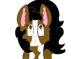 Size: 2368x1968 | Tagged: safe, artist:mlpfan2017, derpibooru import, oc, oc only, oc:caramel dust, pegasus, pony, coat markings, female, folded wings, front view, looking up, mare, simple background, solo, transparent background