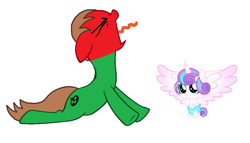 Size: 1026x586 | Tagged: safe, princess flurry heart, oc, oc:ian, pony, angry, red face, screaming, tongue out