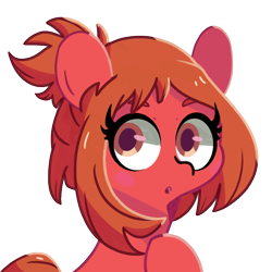 Size: 700x700 | Tagged: safe, artist:turtlefarminguy, earth pony, pony, :o, blushing, cute, female, looking at you, mare, my hero academia, ochako uraraka, open mouth, ponified, quirked pony, simple background, solo, transparent background, wide eyes