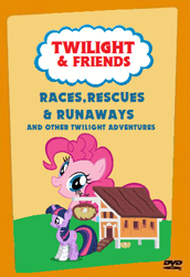 Size: 322x467 | Tagged: artist needed, safe, derpibooru import, edit, pinkie pie, twilight sparkle, earth pony, pony, dvd, dvd cover, parody, thomas and friends