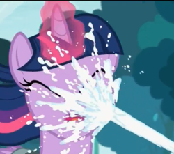 Size: 484x428 | Tagged: safe, screencap, twilight sparkle, twilight sparkle (alicorn), alicorn, pony, a flurry of emotions, actually milk, karma, milk, milk squirt, out of context