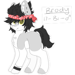 Size: 2048x2048 | Tagged: safe, artist:cinnamontee, oc, oc only, oc:brody, earth pony, pony, bandana, bisexuality, high res, male, simple background, solo, stallion, transparent background