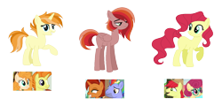 Size: 1482x713 | Tagged: safe, artist:andy-hazards, derpibooru import, bow hothoof, bright mac, pear butter, posey shy, stellar flare, oc, oc only, earth pony, pegasus, pony, unicorn, base used, blank flank, crack shipping, female, mare, offspring, parent swap au, parent:bow hothoof, parent:bright mac, parent:pear butter, parent:posey shy, parent:stellar flare, parent:sunspot, parents:poseybright, parents:stellarbow, poseybright, shipping, simple background, stellarbow, sunspot (character), transparent background