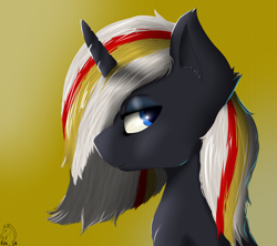 Size: 3600x3200 | Tagged: safe, artist:kirasunnight, oc, oc only, oc:velvet remedy, pony, unicorn, fallout equestria, bust, ear fluff, female, gradient background, looking at you, mare, portrait, profile, solo