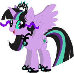 Size: 405x399 | Tagged: safe, artist:quanxaro, artist:selenaede, artist:user15432, derpibooru import, twilight sparkle, twilight sparkle (alicorn), oc, oc:twivine sparkle, alicorn, alicorn oc, base used, clothes, crown, flaming eyes, glowing eyes, hasbro, hasbro studios, jewelry, necklace, oc villain, regalia, shoes, twivine sparkle