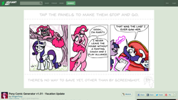 Size: 1366x768 | Tagged: safe, artist:gingerfoxy, derpibooru import, pinkie pie, rarity, twilight sparkle, earth pony, pony, unicorn, pony comic generator, cheshire cat, cheshire cat grin, comic, fainting couch, paper, pencil, sofa, tree