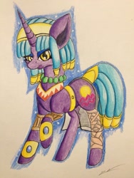 Size: 1024x1365 | Tagged: safe, artist:luxiwind, derpibooru import, oc, oc:zarisa, pony, unicorn, female, mare, solo, traditional art