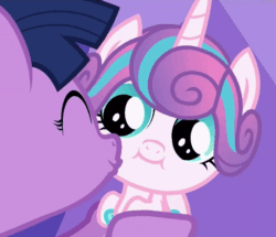Size: 586x505 | Tagged: safe, screencap, princess flurry heart, twilight sparkle, twilight sparkle (alicorn), alicorn, pony, a flurry of emotions, animated, aunt and niece, aunt twilight, baby, baby pony, cute, daaaaaaaaaaaw, flurrybetes, gif, kiss on the cheek, kissing, platonic kiss, smothering, twiabetes, twilight is bae, twilight's castle, weapons-grade cute