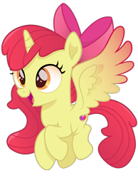 Size: 5497x7092 | Tagged: safe, artist:joemasterpencil, derpibooru import, apple bloom, alicorn, pony, absurd resolution, adorabloom, alicornified, bloomicorn, cute, female, filly, movie accurate, race swap, simple background, solo, transparent background, vector, xk-class end-of-the-world scenario