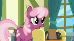 Size: 852x468 | Tagged: safe, screencap, cheerilee, pony, a flurry of emotions, book, bookshelf, solo