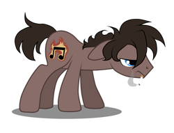 Size: 900x686 | Tagged: artist needed, source needed, safe, derpibooru import, oc, oc only, oc:joen klausen, earth pony, pony, cigarette, male, show accurate, simple background, smoking, stallion, transparent background, vector