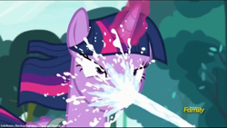 Size: 1600x900 | Tagged: safe, screencap, twilight sparkle, twilight sparkle (alicorn), alicorn, pony, a flurry of emotions, discovery family logo, karma, lactation, milk, milk squirt, not what it looks like, out of context