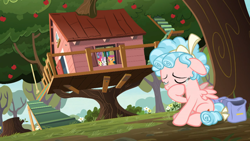 Size: 1600x900 | Tagged: safe, derpibooru import, screencap, apple bloom, cozy glow, scootaloo, sweetie belle, pegasus, pony, marks for effort, apple tree, clubhouse, crusaders clubhouse, crying, female, filly, tree, treehouse