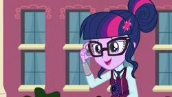 Size: 1280x720 | Tagged: safe, screencap, sci-twi, twilight sparkle, equestria girls, friendship games, canterlot high, clothes, crystal prep academy, crystal prep academy uniform, crystal prep shadowbolts, female, magic capture device, open mouth, school uniform, solo