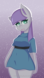 Size: 1024x1828 | Tagged: safe, artist:mocaangel, derpibooru import, maud pie, anthro, earth pony, female, looking at you, open mouth, solo