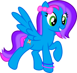 Size: 5000x4772 | Tagged: safe, artist:weegeestareatyou, derpibooru import, oc, oc only, oc:azure acrylic, pegasus, pony, absurd resolution, adorkable, bow, bracelet, cute, dork, female, hair bow, jewelry, mare, pegasus oc, simple background, solo, spread wings, transparent background, vector, wings