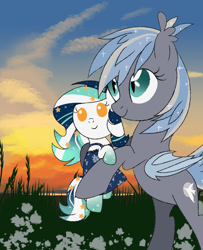 Size: 978x1205 | Tagged: safe, artist:owlity, oc, oc only, oc:wistful galaxy, pony, duo