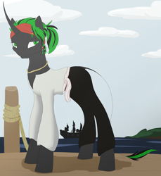 Size: 1280x1400 | Tagged: safe, artist:stormer, oc, oc only, oc:starstorm, classical unicorn, pony, unicorn, clothes, curved horn, leonine tail, pirate, pirates of the caribbean, solo