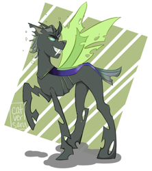 Size: 540x608 | Tagged: safe, artist:catversary, derpibooru import, changeling, changelingified, species swap, trollhunters, walter strickler