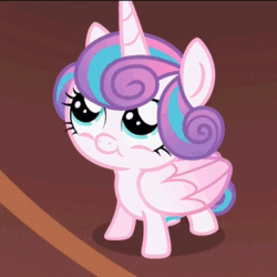 Size: 600x600 | Tagged: safe, artist:blufeather, edit, edited screencap, screencap, princess flurry heart, alicorn, pony, a flurry of emotions, :t, animated, blue screen of death, broken, cross-eyed, diaper, eye twitch, eyes closed, foal, frown, gif, looking up, smiling, solo, wavy mouth, wide eyes