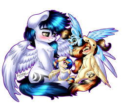 Size: 2627x2232 | Tagged: safe, artist:kindny-chan, derpibooru import, oc, oc only, oc:kindnifer, oc:onex, pegasus, pony, colt, female, filly, high res, male, simple background, stallion, transparent background