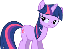 Size: 5686x4430 | Tagged: safe, artist:unfiltered-n, twilight sparkle, unicorn twilight, pony, unicorn, boast busters, absurd resolution, female, lidded eyes, mare, sideways glance, simple background, solo, transparent background, unamused, vector