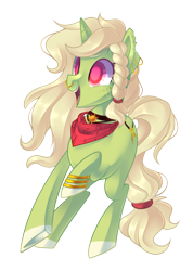 Size: 2560x3600 | Tagged: safe, artist:drawntildawn, oc, oc only, oc:dubloon, pony, unicorn, ear piercing, female, mare, nose piercing, nose ring, open mouth, piercing, simple background, solo, transparent background