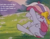 Size: 837x648 | Tagged: safe, derpibooru import, edit, edited screencap, screencap, sweet stuff, g1, my little pony 'n friends, sweet stuff and the treasure hunt, bow, bronybait, cropped, cute, eyes closed, horses doing horse things, horseshoes (game), rolling, sweet sweet stuff, tail bow, tennis, text