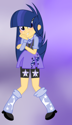 Size: 1004x1756 | Tagged: safe, artist:xxcutecookieswirlsxx, derpibooru import, oc, oc:magic sentry, equestria girls, clothes, offspring, parent:flash sentry, parent:twilight sparkle, parents:flashlight, solo