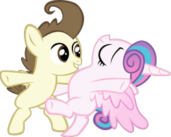 Size: 4128x3306 | Tagged: safe, alternate version, artist:red4567, derpibooru import, pound cake, princess flurry heart, bipedal, colt, dancing, female, filly, male, poundflurry, shipping, simple background, straight, transparent background, vector